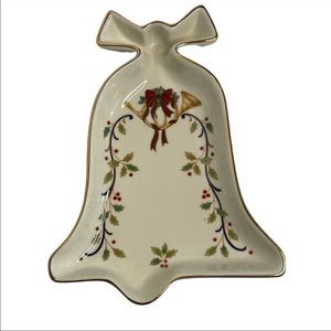 MIKASA Candy Dish Fine Porcelain China Holiday Elegance Christmas Bell